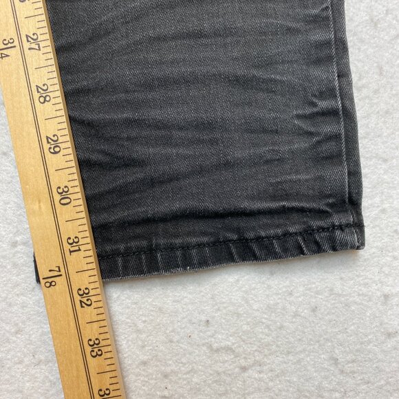 Smoke Rise Jeans Men's 36 x 32 Black Distressed Destroyed Rip Skinny Stretch - Picture 6 of 8